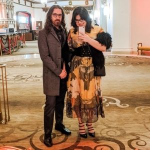 Artsy Boho Yellow Crane Graphic Maxi Dress